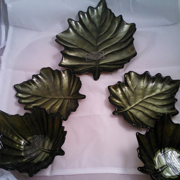 1960's 5 pc set Verre églomisé gilded - Picture 1 of 11